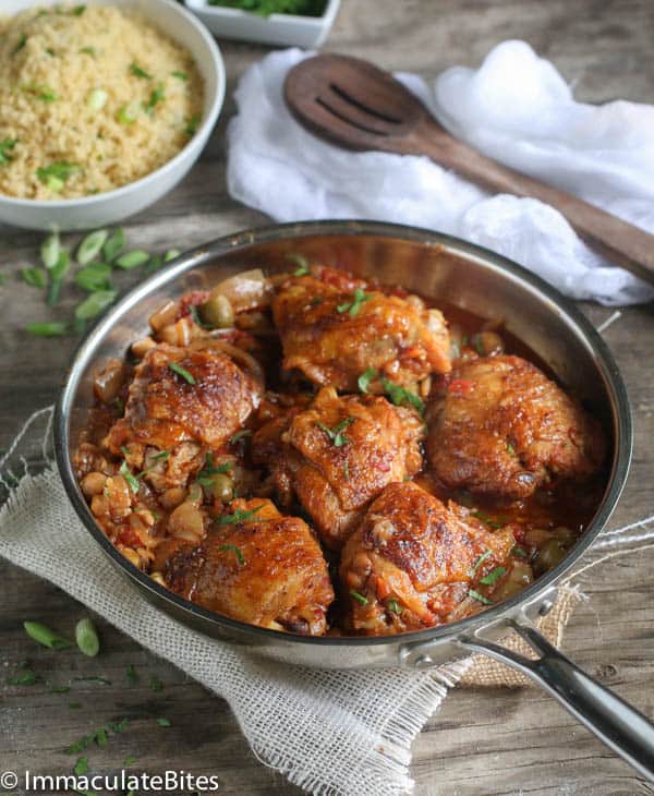 Moroccan slow cooker chicken thighs - Immaculate Bites