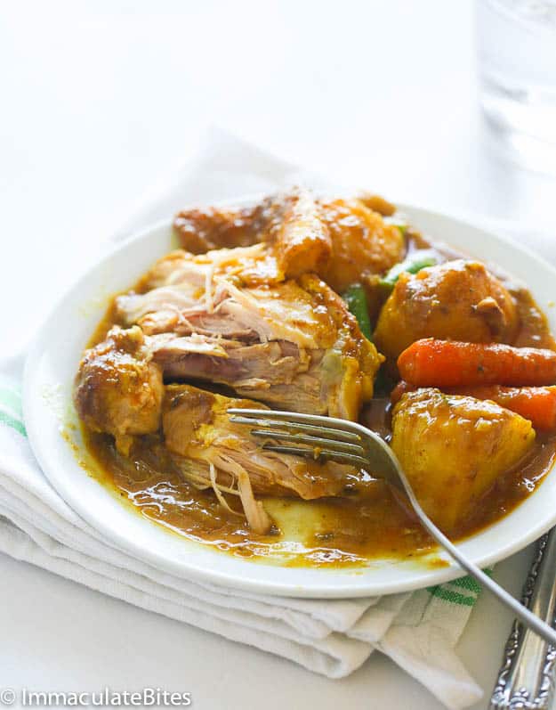 Slow Cooker Jamaican Curry Chicken - Immaculate Bites