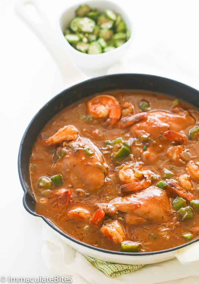 Chicken Shrimp and Okra Gumbo - Immaculate Bites