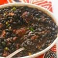 Serving up a hearty bowl of African black bean stew