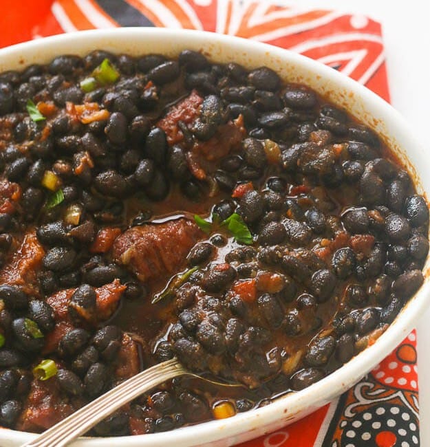 Serving up a hearty bowl of African black bean stew