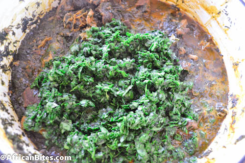 Afang Soup(Spinach and Okazi leaves )