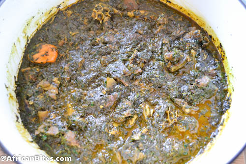Afang Soup (Spinach and Okazi Leaves)