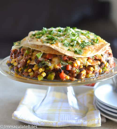 Enchilada Bean Torte fresh from the oven and ready to enjoy