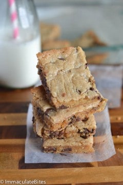 Chocolate Chip Blondies - Immaculate Bites