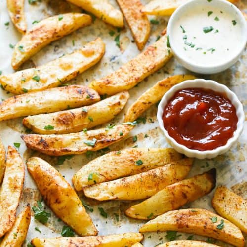 Baked Crispy Potato Wedges - Immaculate Bites