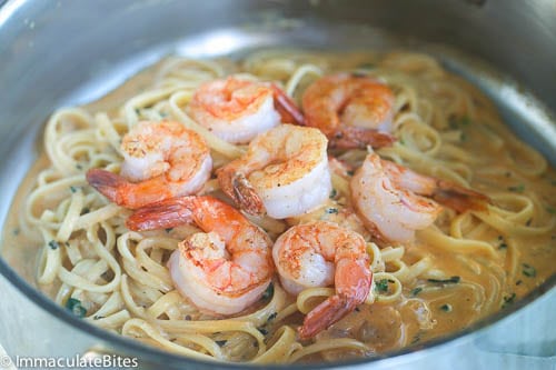 Creamy Herb Shrimp Spaghetti