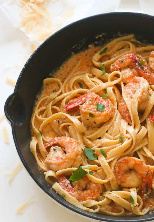 Creamy Shrimp Pasta - Immaculate Bites
