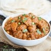 A delicious bowl of Trinidad chicken roti ready to enjoy