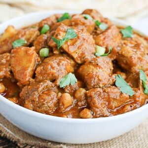 A delicious bowl of Trinidad chicken roti ready to enjoy