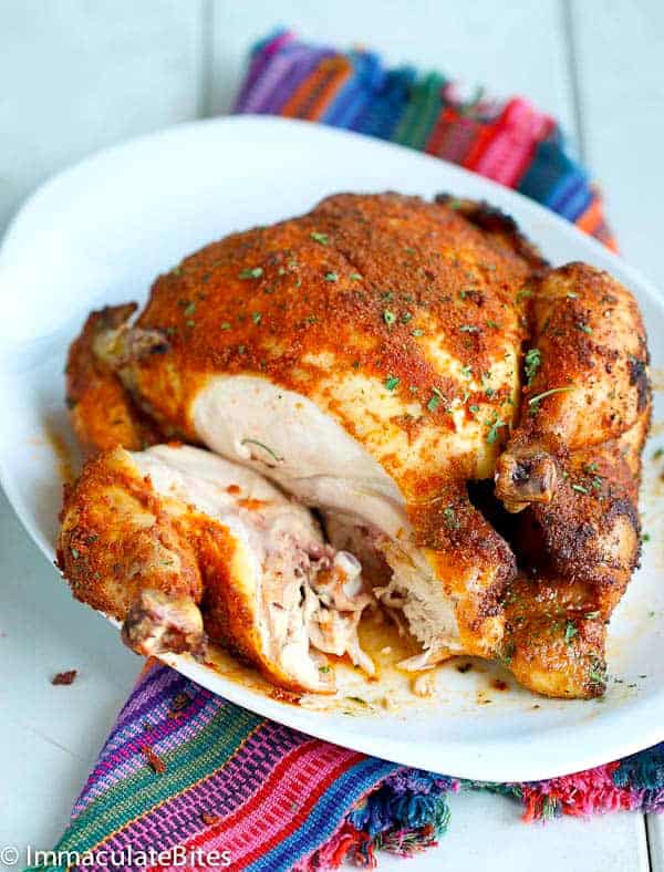 Slicing into a perfectly tender and juicy chicken breast spiced with an East African flavor