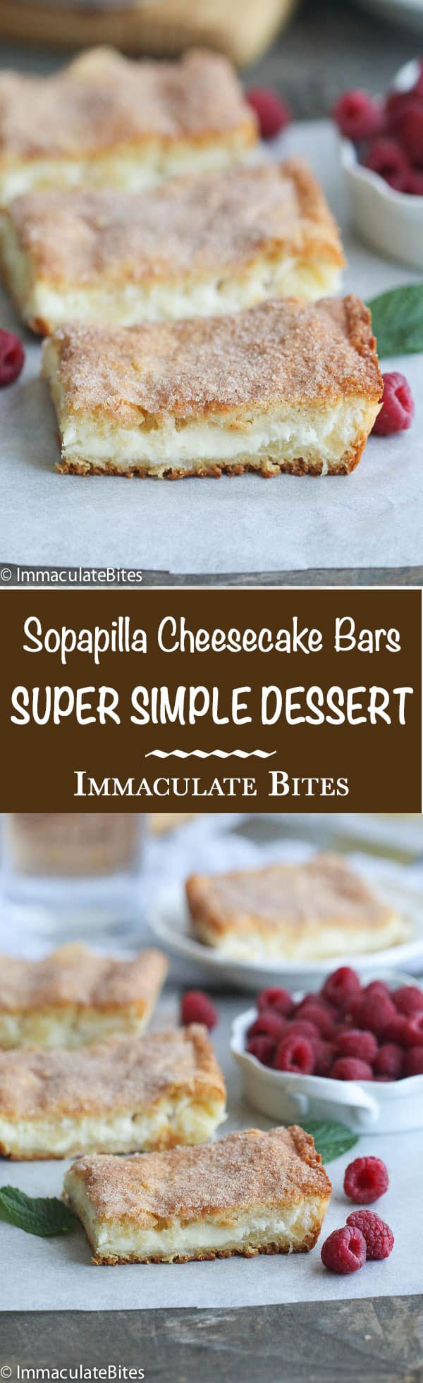 Sopapilla Cheesecake Bars are a super simple dessert, with a few list of ingredients, and a tropical twist. Quick, Easy and a Crowd Pleaser.