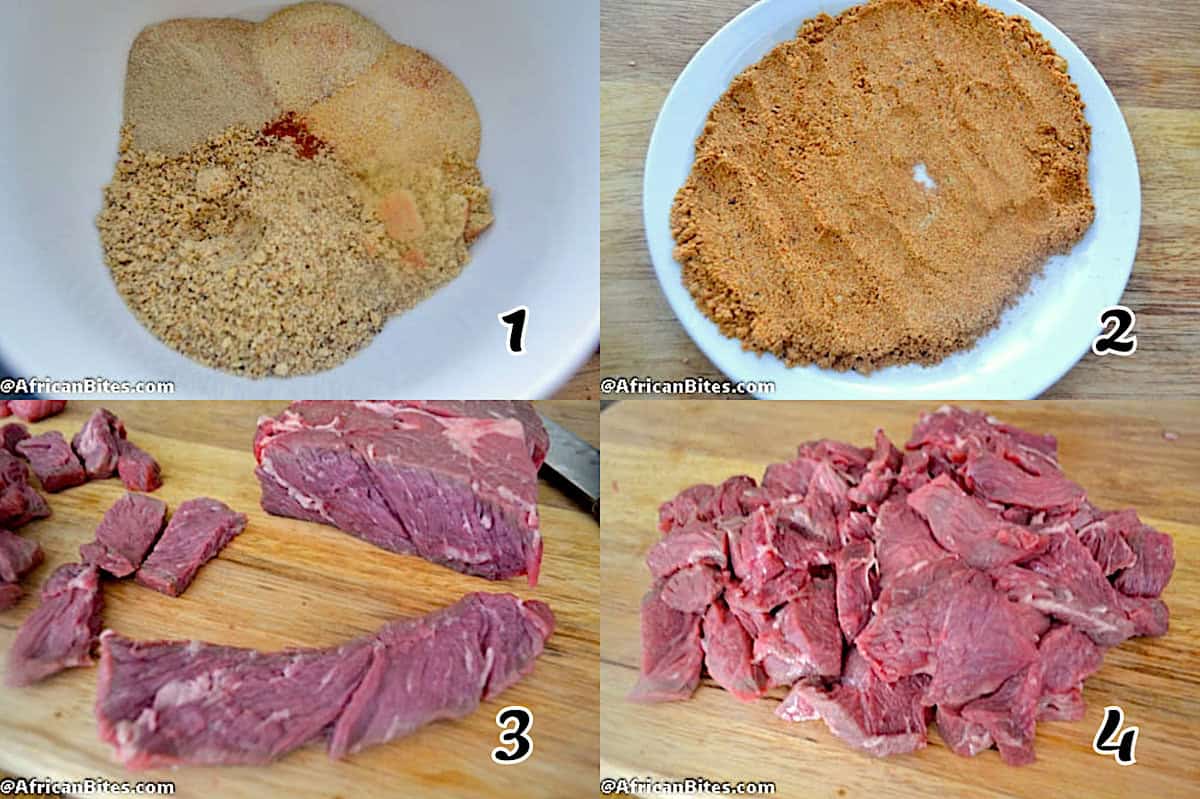 Make the spice blend and slice the meat