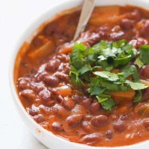 Enjoying pure comfort food with a tasty bowl of Puerto Rican Style Beans