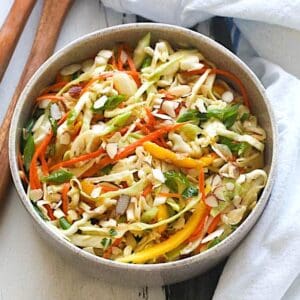 Sweet and tangy Caribbean coleslaw ready to enjoy