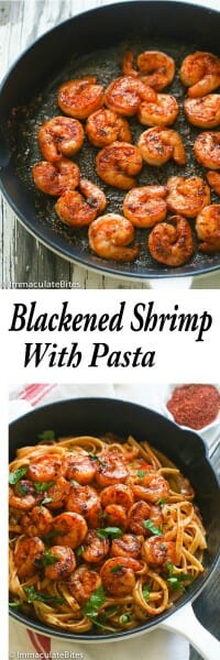Blackened Shrimp And Pasta - Immaculate Bites