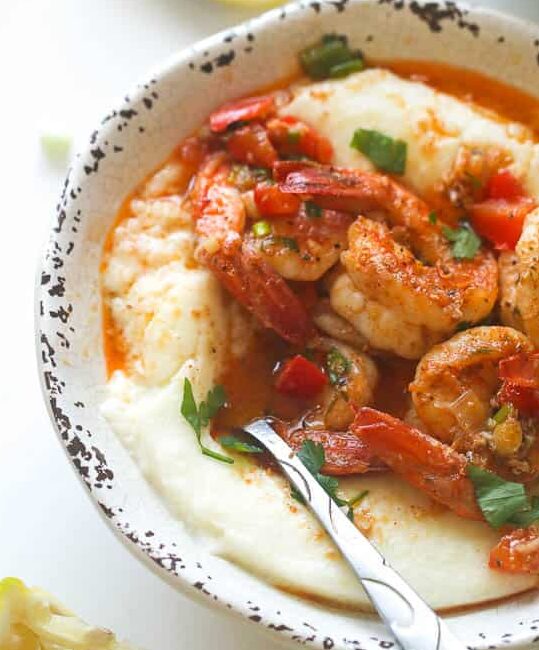 Creamy Cajun Shrimp and Grits ready to comfort your soul