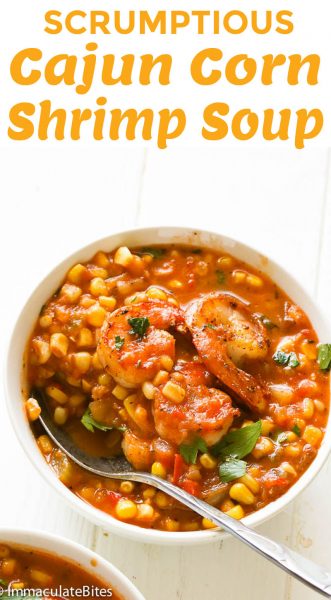 Cajun Corn Shrimp Soup - Immaculate Bites