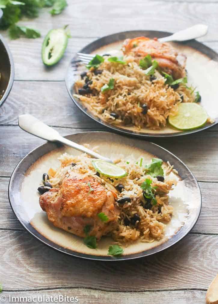 One Pot Puerto Rican Chicken and Rice - Immaculate Bites