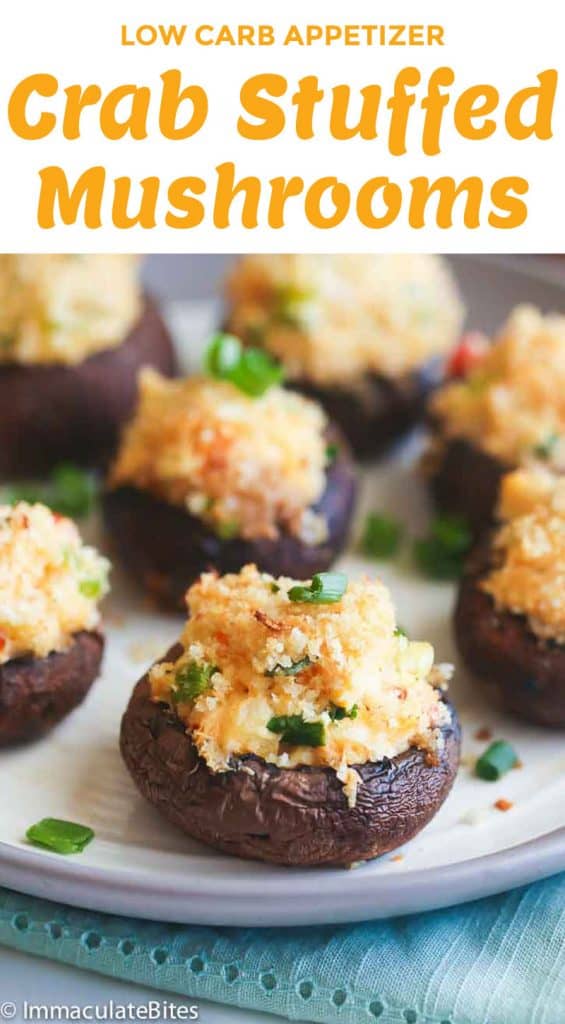 Crab Stuffed Mushrooms - Immaculate Bites