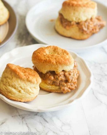 Biscuits and Sausage Gravy - Immaculate Bites