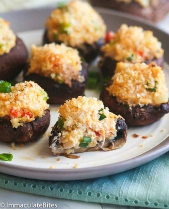 Crab Stuffed Mushrooms - Immaculate Bites