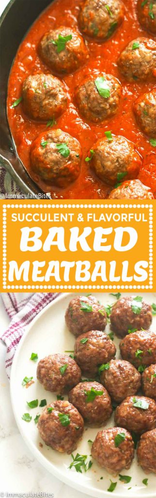 Baked Meatballs - Immaculate Bites