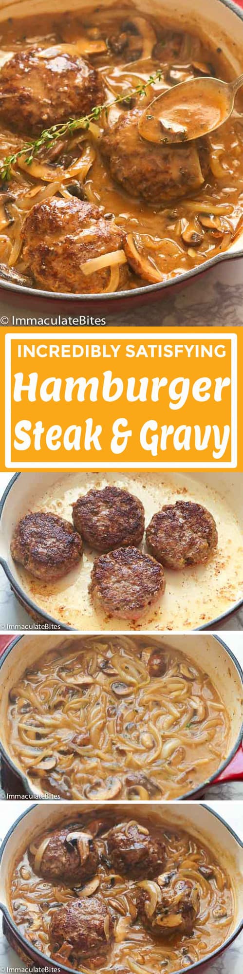 Hamburger Steak and Gravy - Immaculate Bites