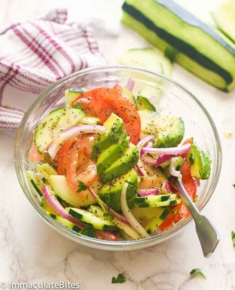 Cucumber Tomato Salad - Immaculate Bites