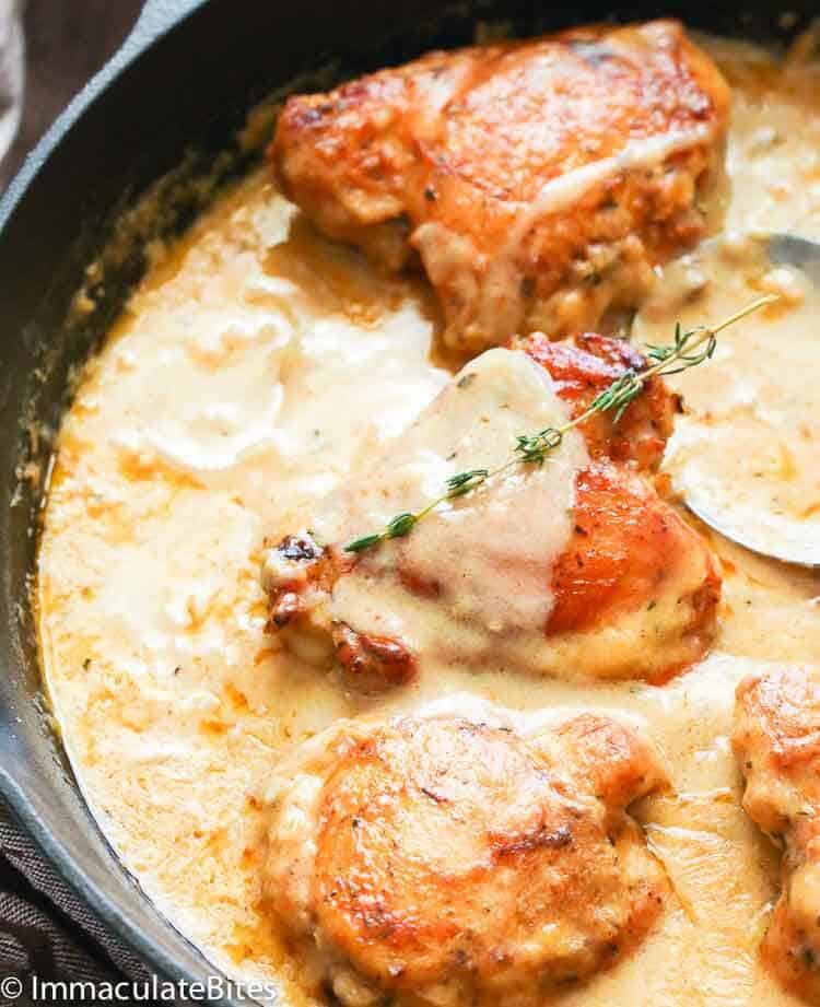 Smothered Chicken - Immaculate Bites