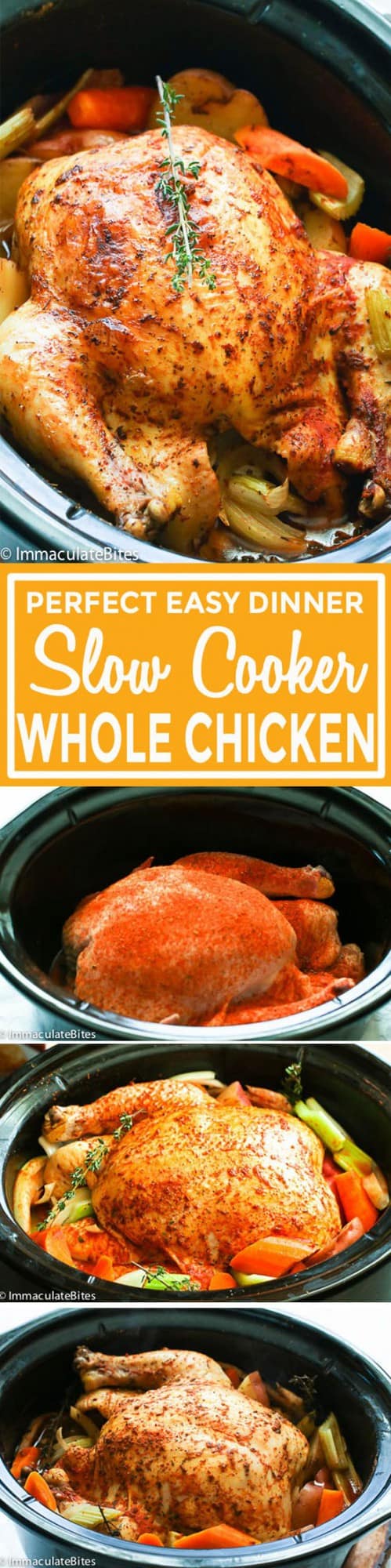 Slow Cooker Whole Chicken - Immaculate Bites