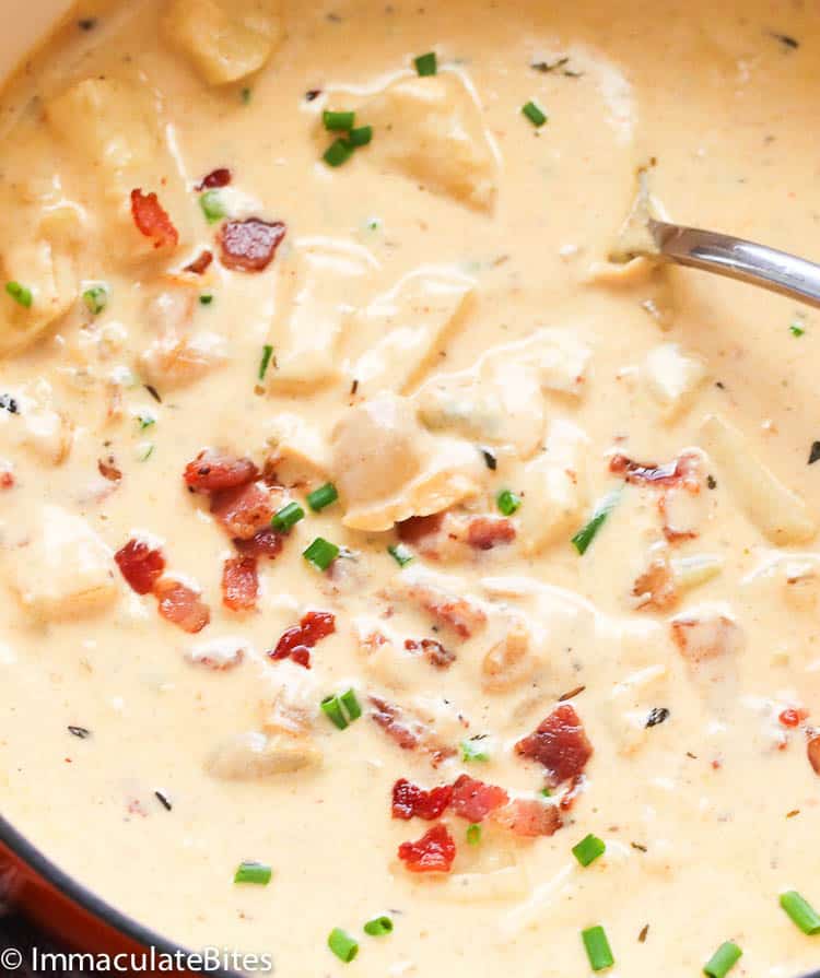 Dishing up insanely good New England Clam Chowder 