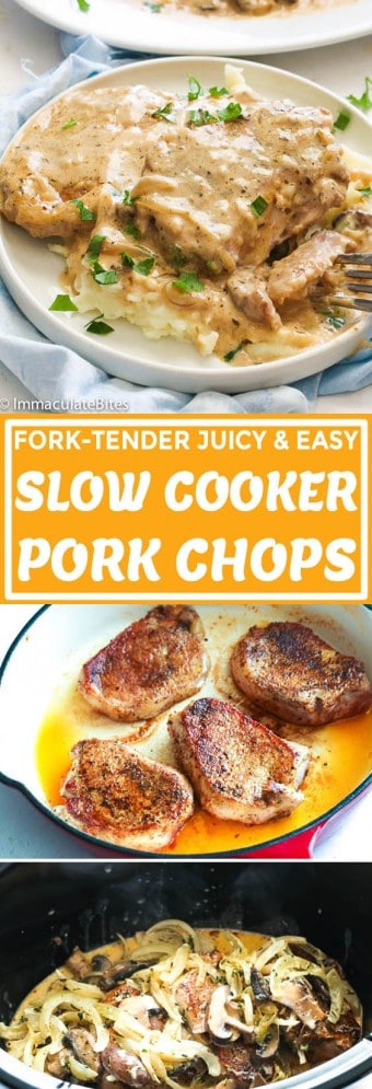 Slow Cooker Pork Chops - Immaculate Bites