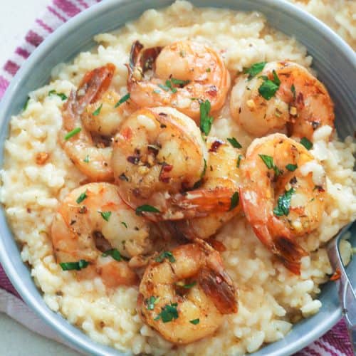 Mushroom Parmesan Shrimp Risotto Recipe