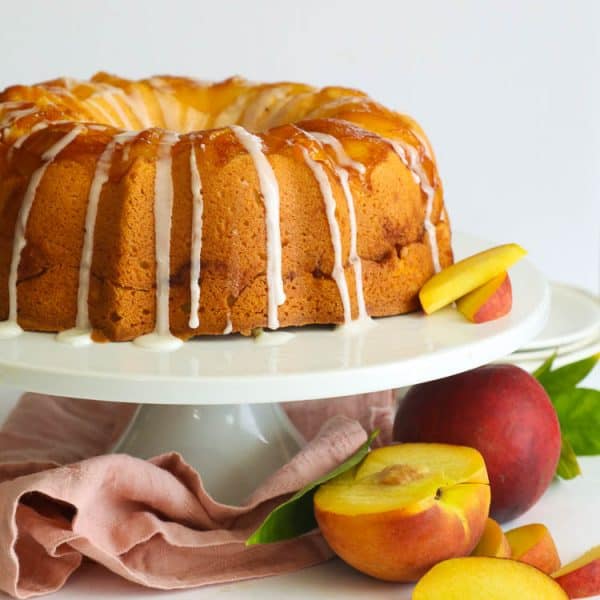 Peach Cobbler Pound Cake - Immaculate Bites Southern Dessert Recipes