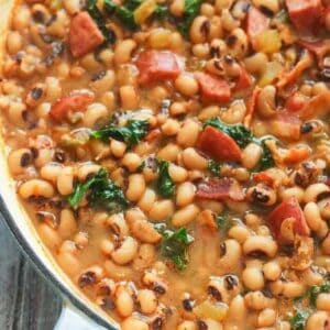 Southern Black-Eyed Peas in a Pot