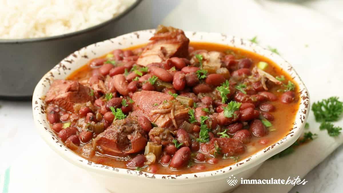 Instant Pot Red Beans and Rice (Plus VIDEO) - Immaculate Bites