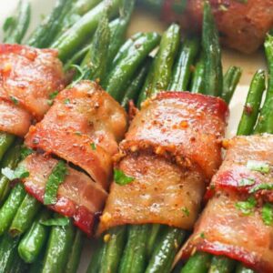 A Platter of Bacon Wrapped Green Beans