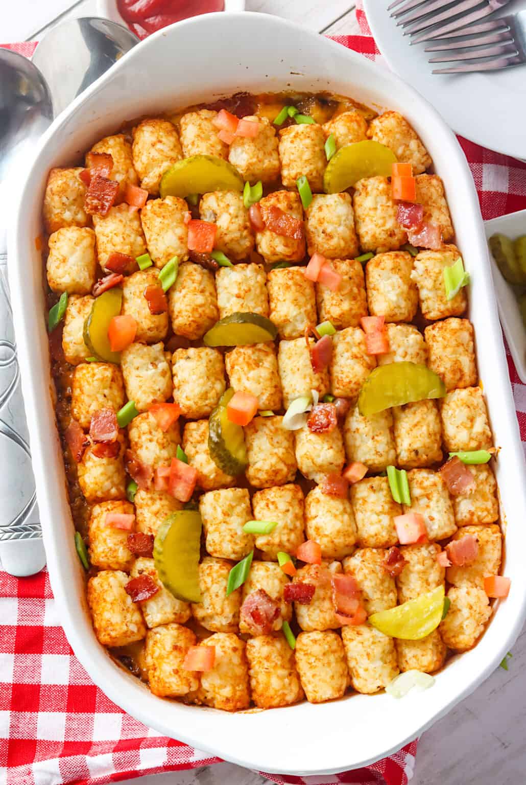 Cheeseburger Tater Tot Casserole - Immaculate Bites