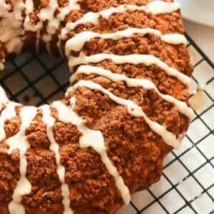 Streusel Coffee Cake with Vanilla Drizzle