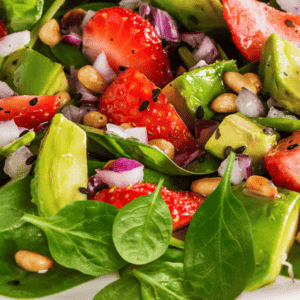 Spinach and Strawberry Salad with poppyseed vinaigrette