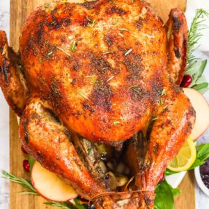 Cajun Roast Turkey fresh from the oven and ready to carve for your family's delight