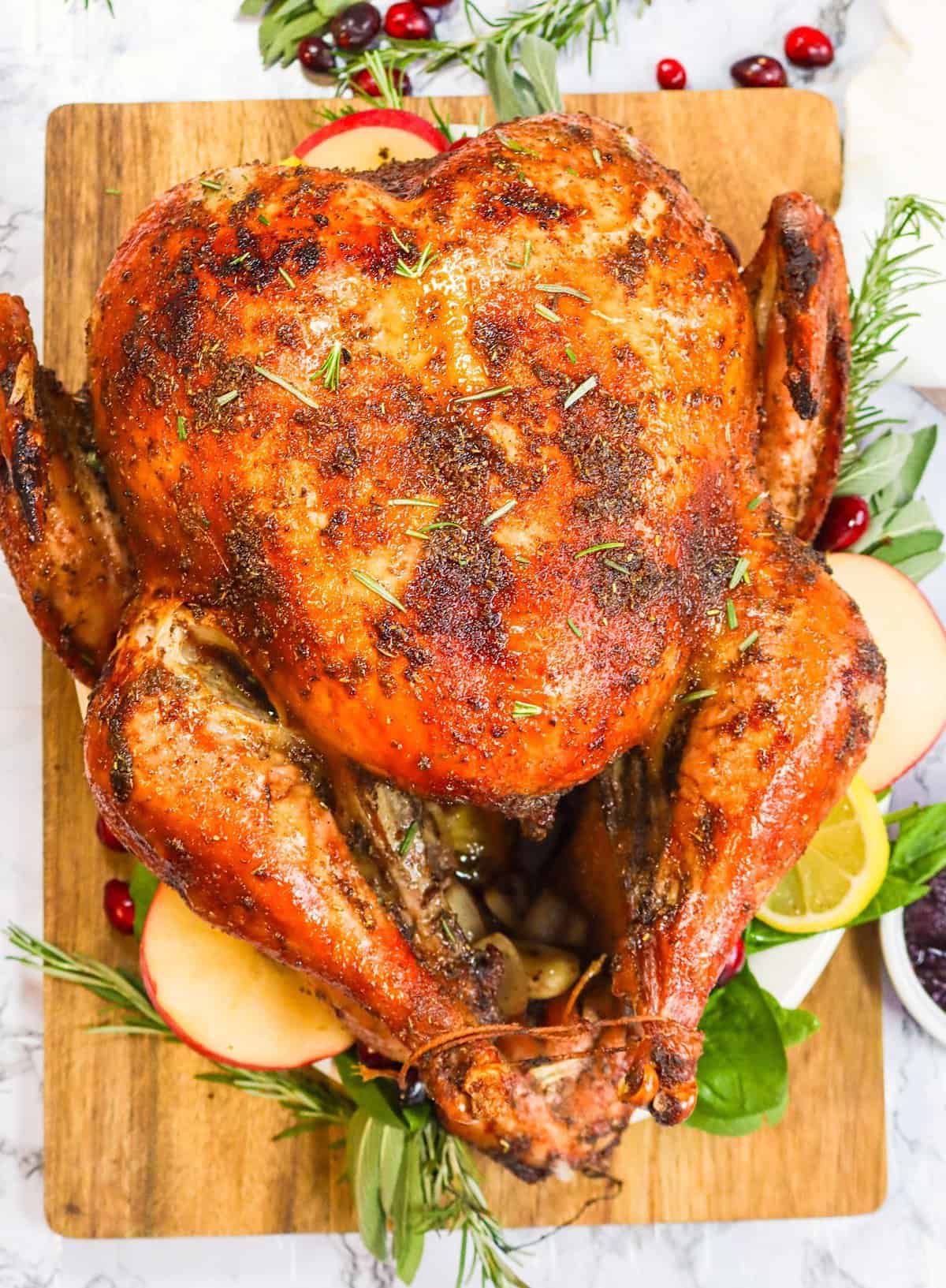 Cajun Roast Turkey fresh from the oven and ready to carve for your family's delight