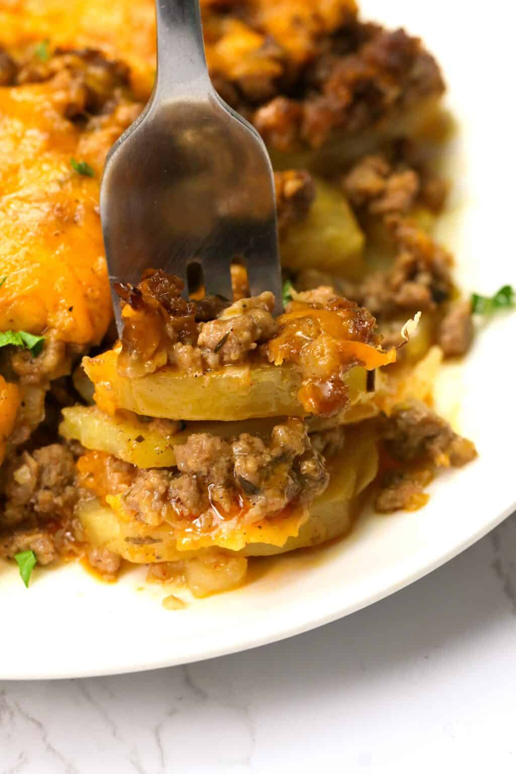 Ground Beef and Potato Casserole - Immaculate Bites