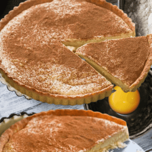 Milk Tart South African Dessert Pie with Press-On Pastry Crust_serve chilled