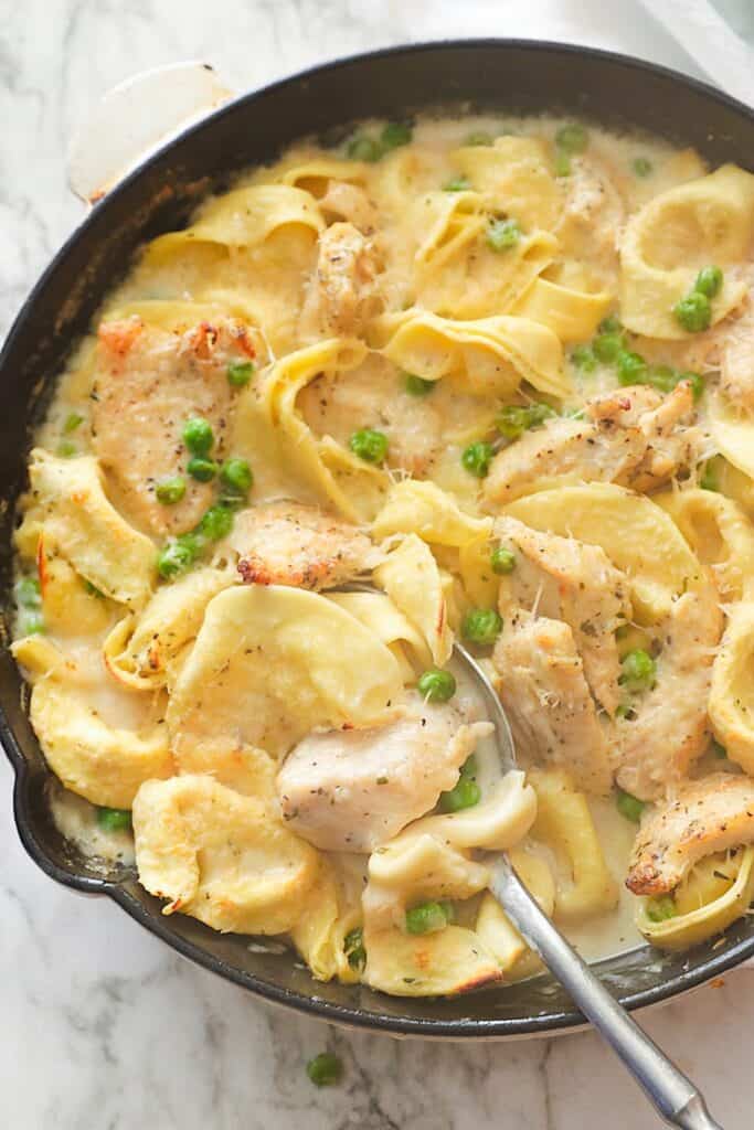 Chicken Tortellini Alfredo - Immaculate Bites