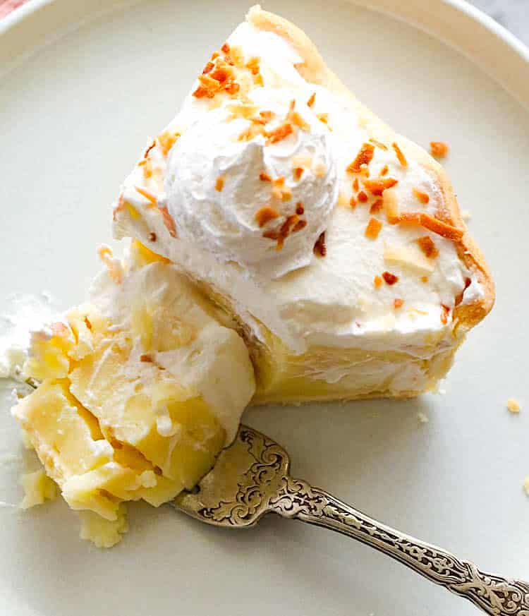 Enjoying a slice of pure comfort food in the form of coconut cream pie