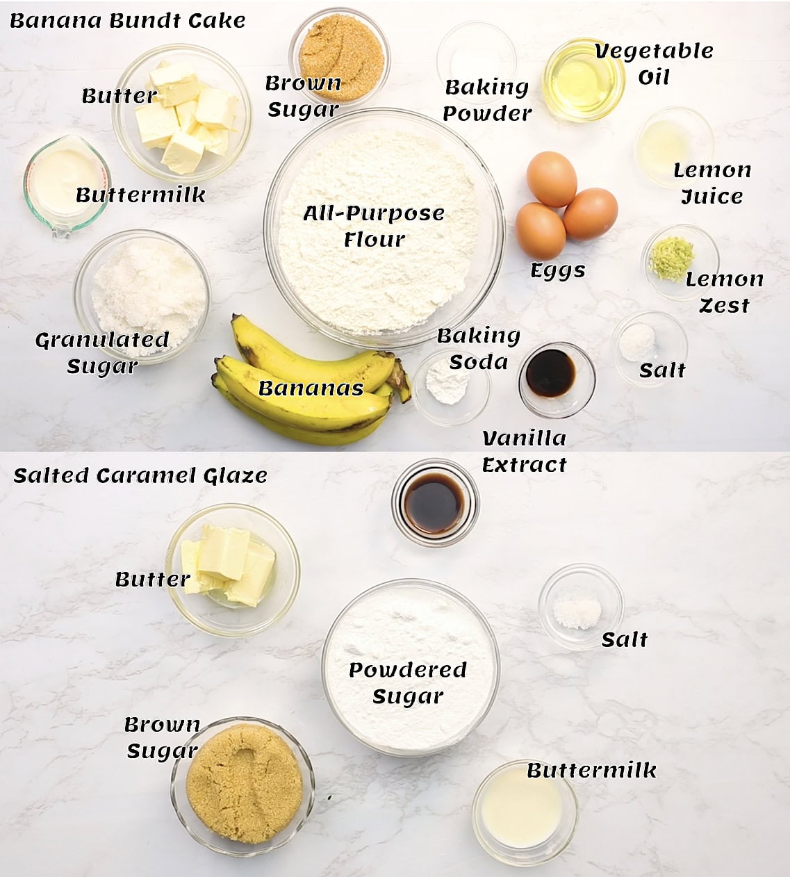 Banana Bundt Cake Recipe Ingredients