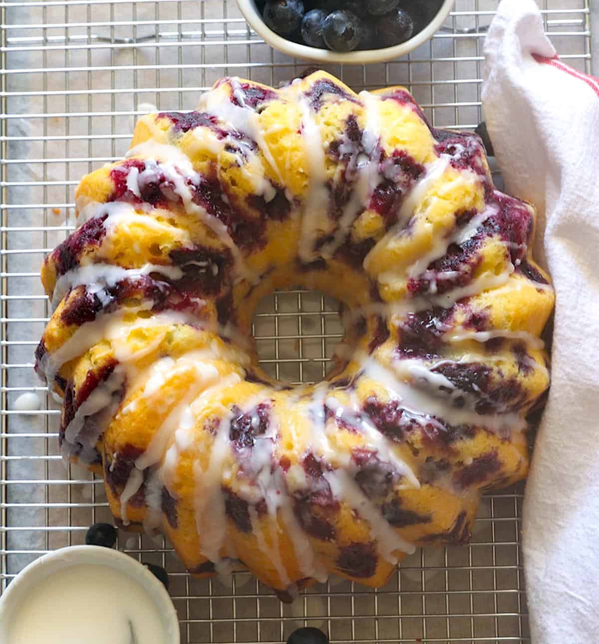 Decadent and beautiful blueberry bundt cake for the perfect comfort food dessert