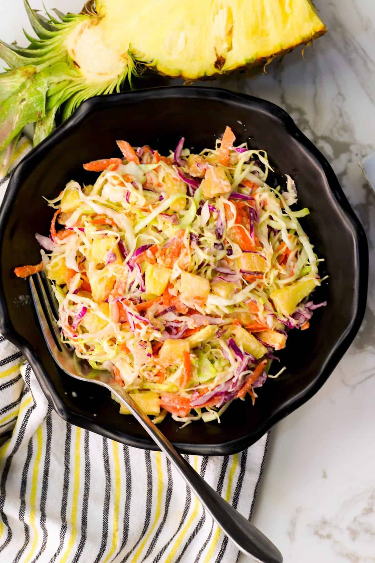 Tropical delight pineapple coleslaw perfect for a family cookout